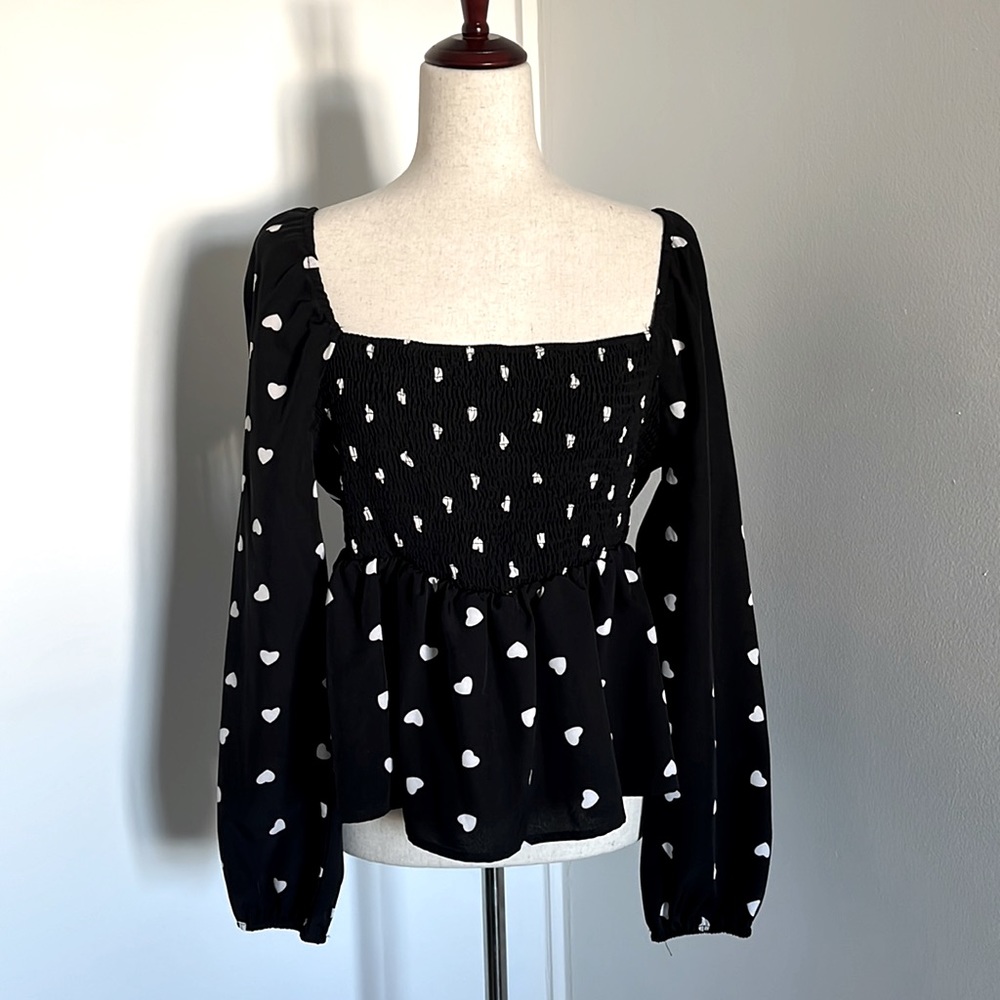 Shein curve heart peplum top